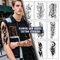New Waterproof Full Sleeve Temporary Tattoos for Men - Colorful Water Transfer Stickers Long Lasting False Tattoos