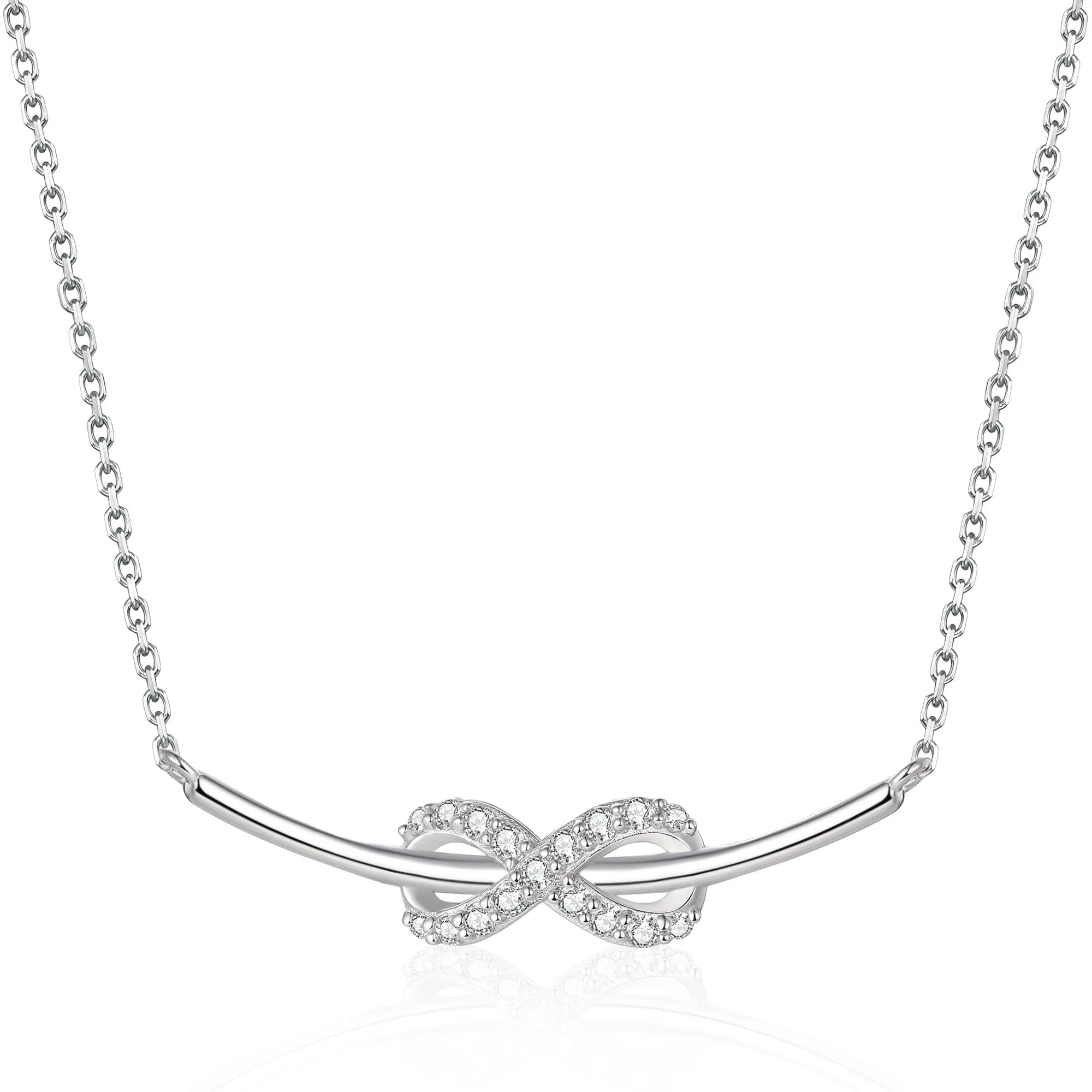 925 Silver Infinity "8" Necklace Infinite Jewelry Eternal Love Wedding Necklace