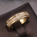 Huitan Hot Sale European and American Simple Style Gold Ring Jewelry Brass Fashion Popular Ring Band Unisex