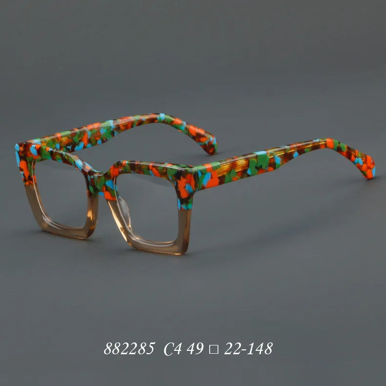 Wholesale Design Women Acetate Square Green Eyeglasses Thick Frame Eyewear