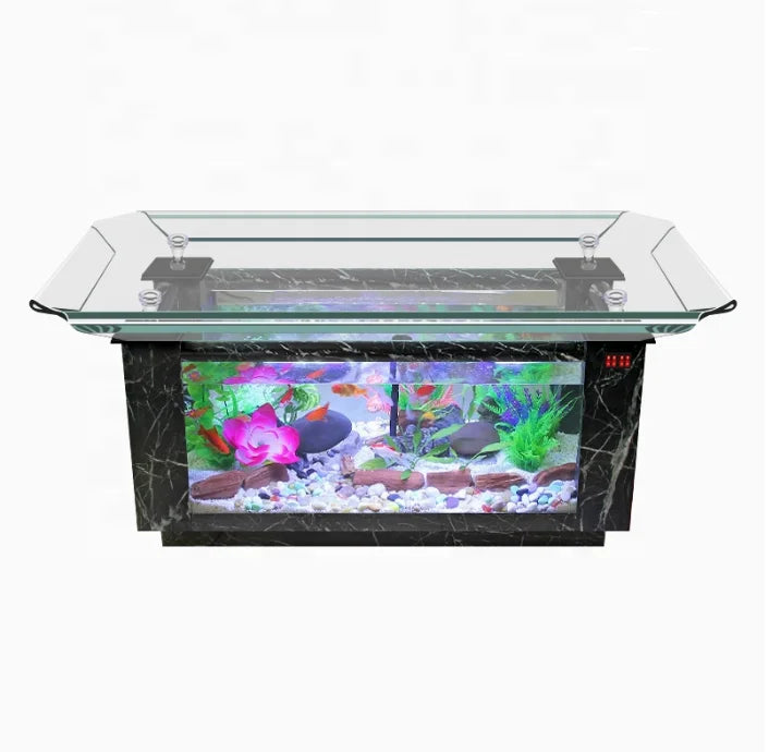Minimalist Household Aquarium Table Turtle Tank Rectangular Glass Coffee Table for Living Room for Desktop Use