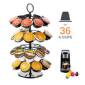 360Â° Rotating Coffee Pod Holder 36-Capacity Metal Storage Stand for Nespresso Dolce Gusto & K-Cup Space-Saving Organizer