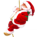 Santa Claus Climbing Beads Battery Operated Electric Climb up and Down Climbing Santa with Light Music Christmas Decor Ornaments