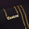 PVD Cutting Zodiac Sign  DIY Personalized Letters Alphabet 18K Gold Custom Text Name LOGO Pendant Collarbone Necklace