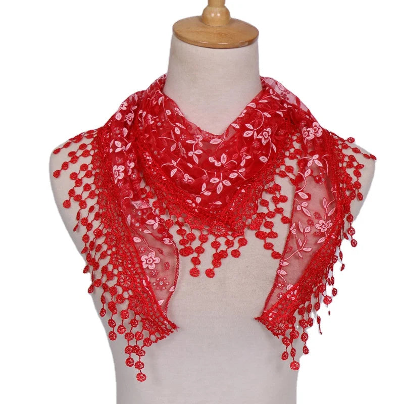 Korean Style Wholesales Summer New Design Custom Logo Accept Silk Women Printing Clothing Triangle Long Scarf