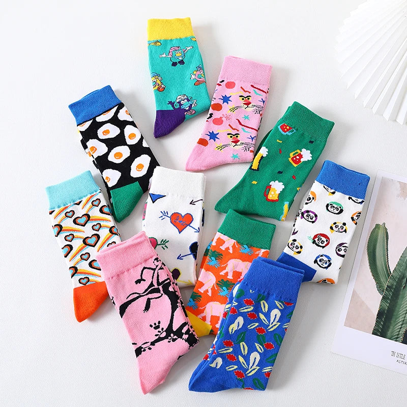 Popular Fashion Style Custom Design Cotton Funny Socks Unisex Crew Socks