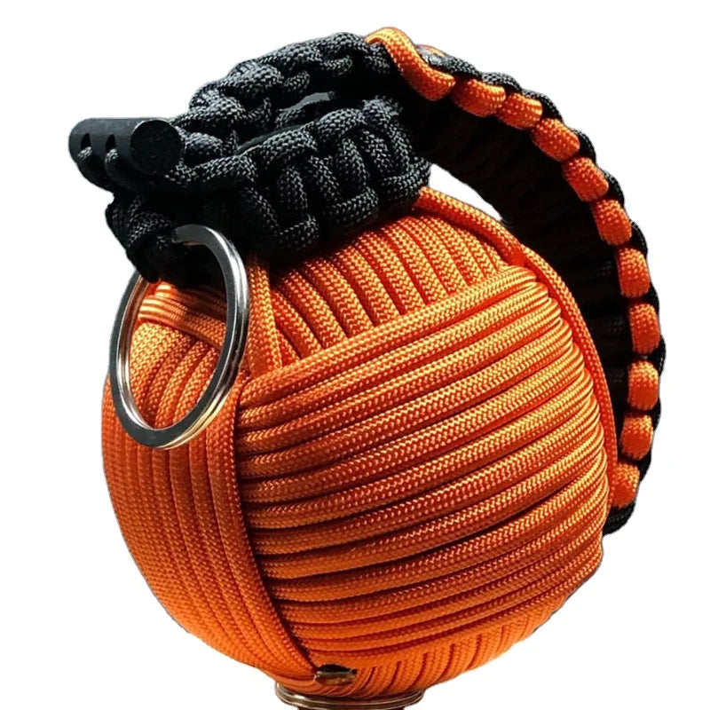 Mini Eco-Friendly Customized Color Multifunctional Outdoor Hiking Camping Kit PVC Emergency Gear Paracord Keychain Supervivencia