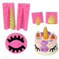DIY Food Grade Eco-Friendly Customizable Cake Decoration Fondant Moulds Horn Eyelash Ears unicorn Mold for Cake Topper