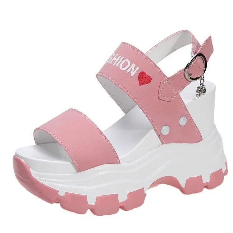 Women Roman Sandal Wedge Double Strap Platform Fish Mouth Slipper Beach Lady Summer Slides Rome Shoes