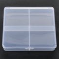 Large 4 Grids Plastic Box Clear Storage Container Jewelry Box with Fixed Dividers Bead Organizer