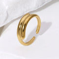Beimai OEM Ring Simple Plain Geometric Lines Stainless Steel Adjustable Women Ring