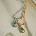 New Original Brand French Retro Simple Personality Fashion Shiny Drop-Shaped Stainless Steel Pendant Necklace for Women