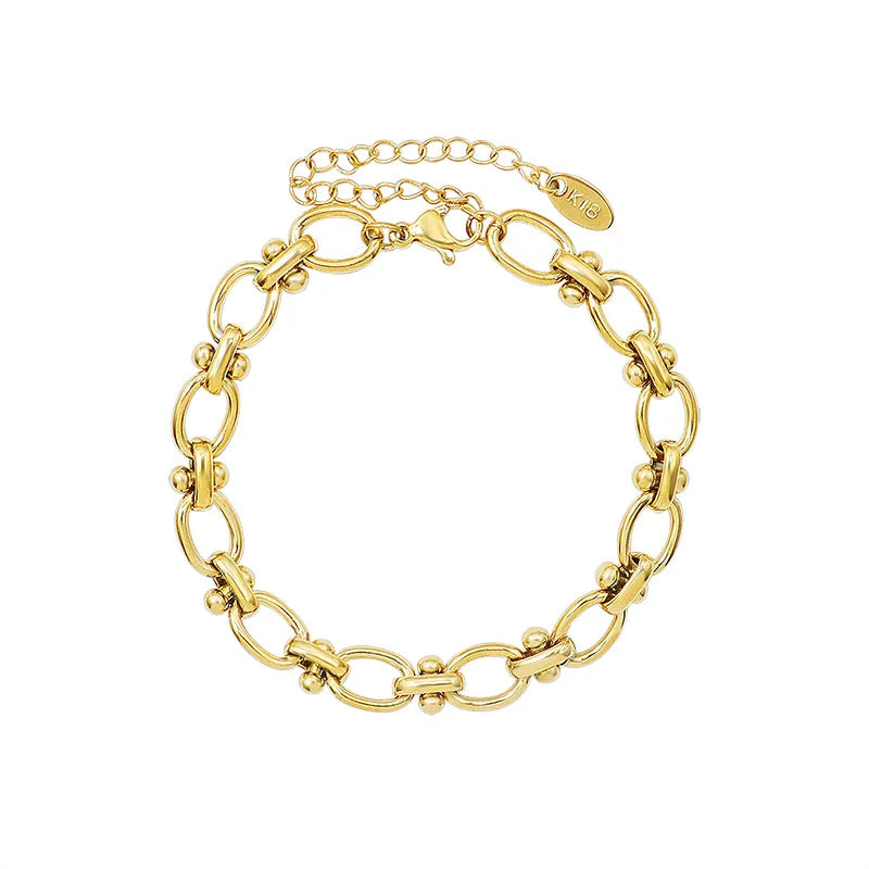 Fashion Bangle Simple Chunky Bangles Stainless Steel Bracelet 18k Gold Plated Bracelets Couples