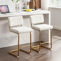Commercial Silla De Bar Gold Steel White Boucle Nordic Modern Luxury Counter Height High Chair Barstool Bar Stools for Kitchen