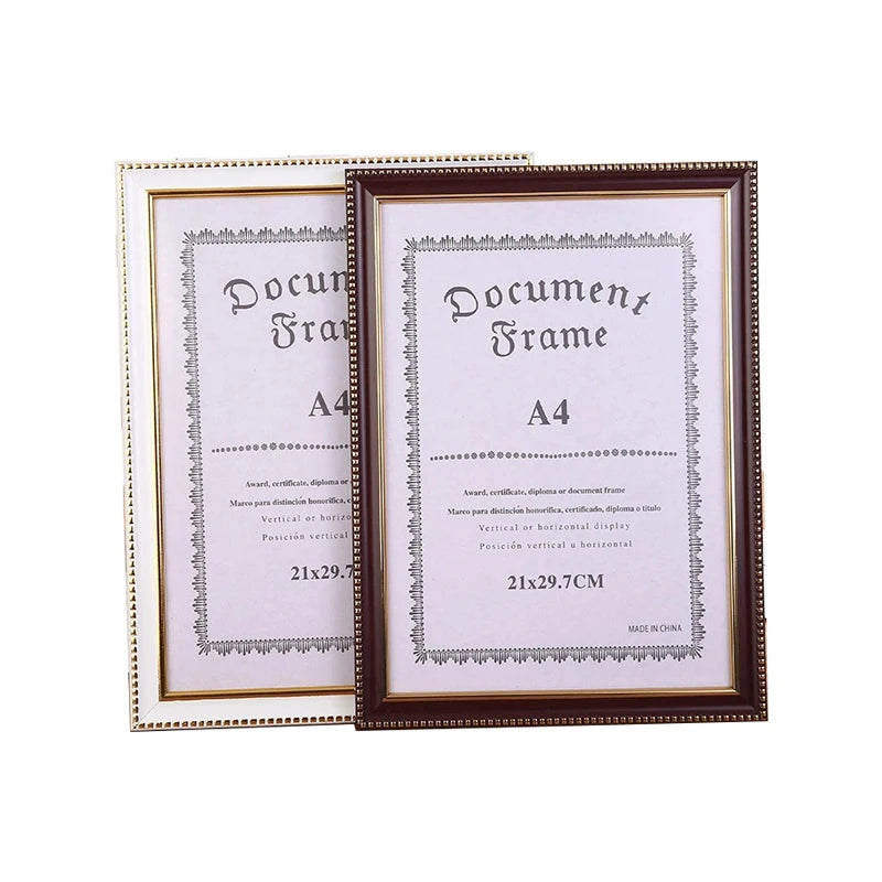 Customized Wholesale 6 Inch 7 Inch 8 Inch A4 Home Decoration Photo Frame Certificate Plastic Frame