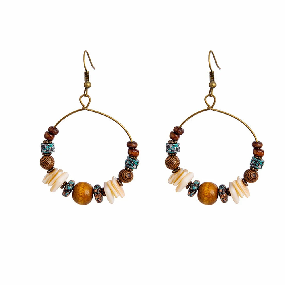 Popular Bohemian  Hollow Metal  Fashion Geometric Earrings Retro Ethnic Style Jewelry