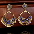 Classic Metal Flower Gold Color Jhumka Earrings Indian Ethnic Pearl Beads Tassel Dangle Earrings Fashion Jewelry
