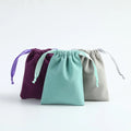 CSMD Chinese Manufacturers Wholesale No LOGO Velvet Material Blue Color Small Drawstring Pouches for Cosmetic Packing