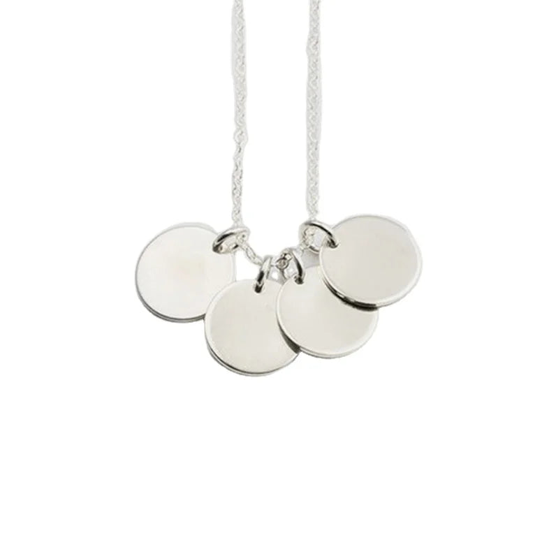 EManco 9mm Gold Disc Sublimation Engravable Initial Necklace Stainless Steel Jewelry Chain Pendant Necklace Blanks Custom