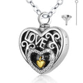 Isunni Forever in My Heart Cremation Necklace 925 Sterling Silver Picture Big Heart Locket Urn Necklace