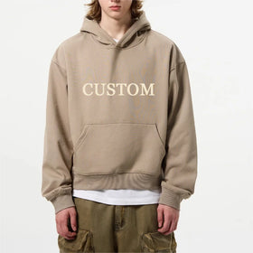 400 450 500Gsm Oversize Luxury Cotton Streetwear Dtg Puff Print Blank No String Heavyweight Manufacturers Custom Hoodies Men