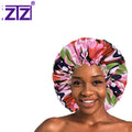 ZTZI Wholesale Printing Double Layer SatinBonnet Sleep Cap Hair Wrap for Curl Lined Bonnet for Sleeping Bag Adjustable Elastic