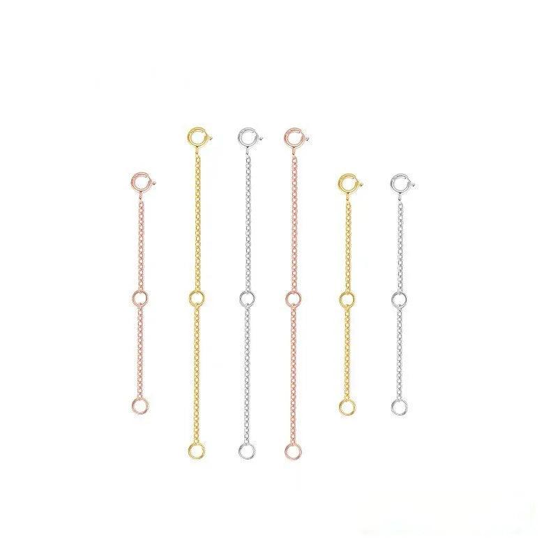 5cm 8cm Extension Chain S925 Sterling Silver Flat Cable Extension Chain for Necklace Jewelry Making Accessories Supplies