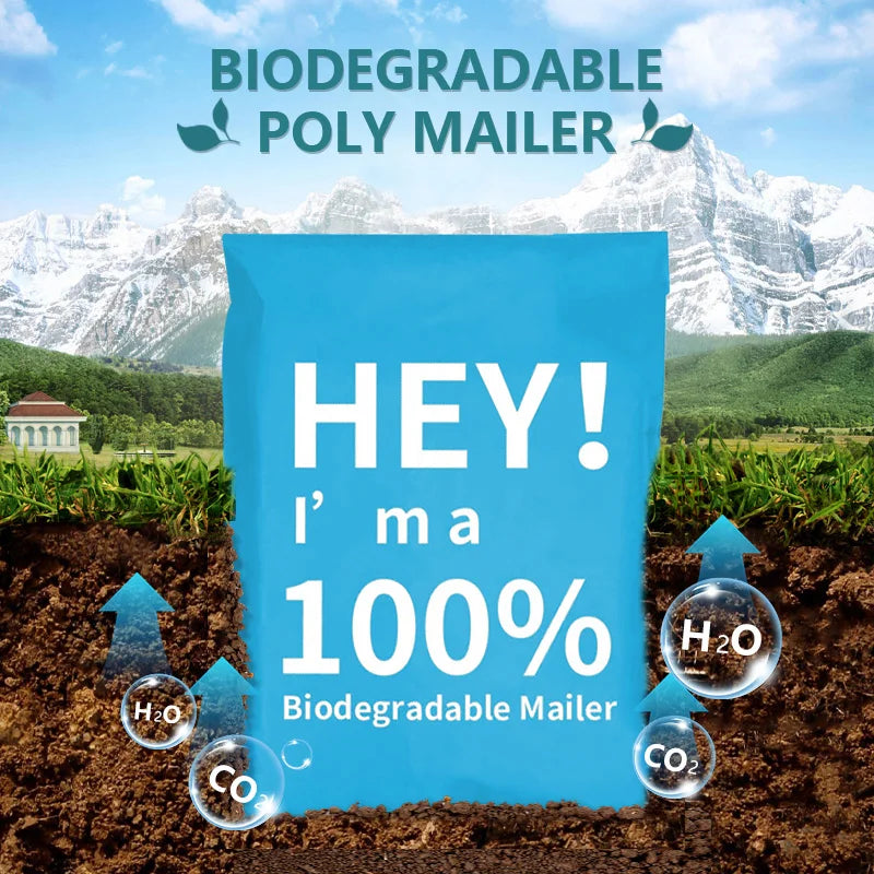 Custom Logo Color Strong Biodegradable Waterproof Poly White Plastic Shipping Bag 20X28 Handle Mailing Fur Shoes Courier Bags