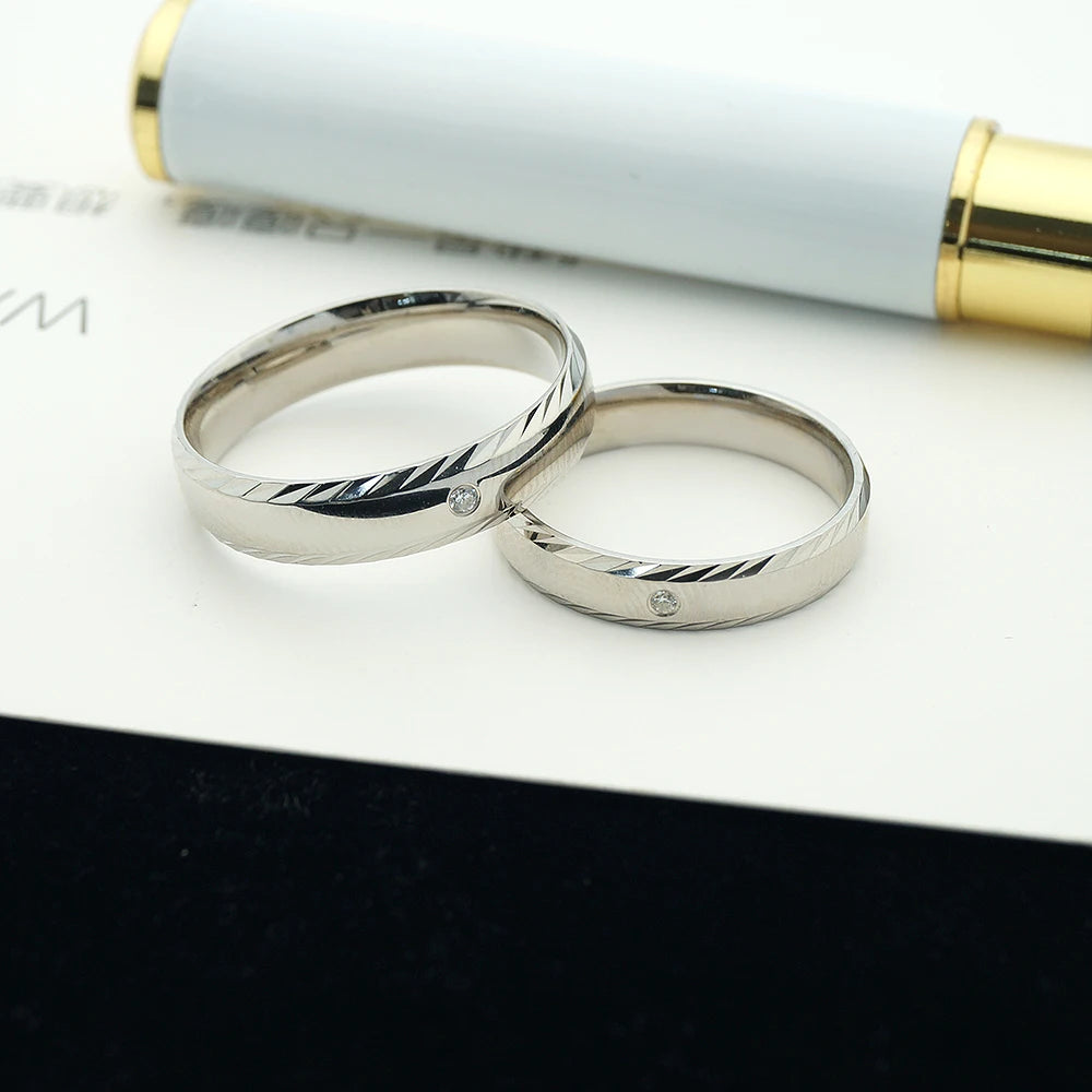 Trendy Fine Jewelry Silver Men Ring Polish Finishing 925 Couple Ring Set Silver Engagement Rings Wedding