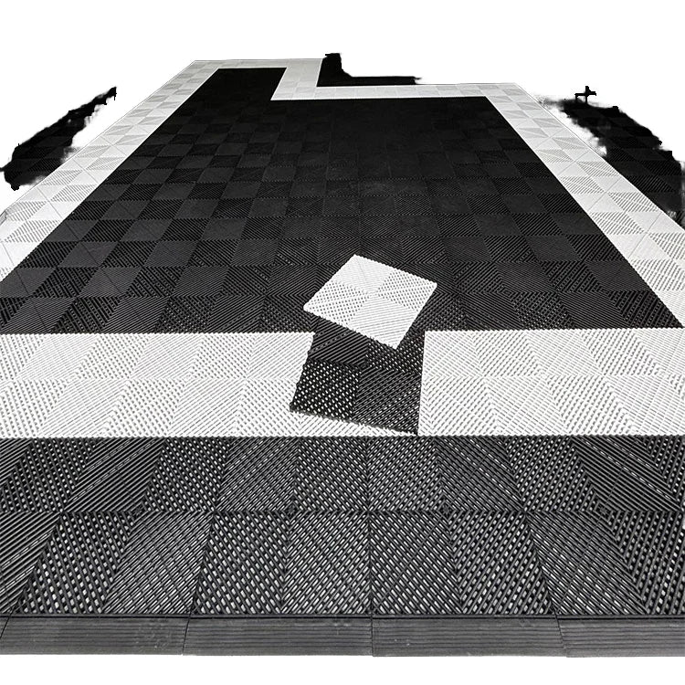 Durable Modern Orange PP PVC Garage Floor Tiles Portable Square Anti-Slip Waterproof Hotel Car Detailing Shop Workshop