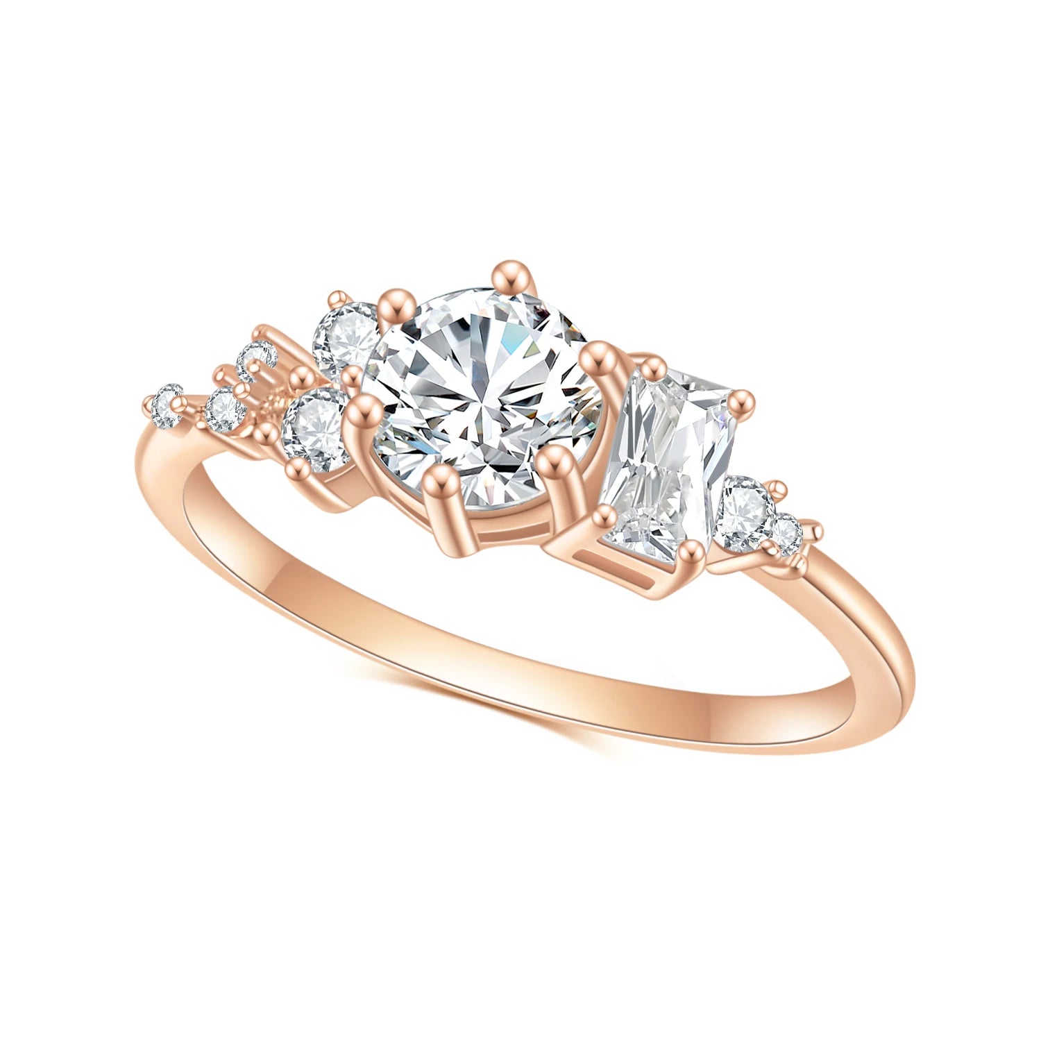 OL1004 Abiding Jewelry Genuine Moissanite Diamond Real Sterling Silver Jewelry Custom Wedding Rings for Women
