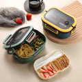 Lunch Box 2 Layers Grids Student Office Worker Microwave Hermetic Bento Box Outdoor Picnic Fruit Food Container