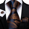 Hi-Tie Wholesale Custom Design Dark Blue Gold Mens Neckties With Pocket Square Silk Ties for Men