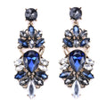 Vintage Fashion Chandelier Earrings Exaggerated Water Drop Geometric Design Multi-Colored Rhinestone Alloy Studs Earrings
