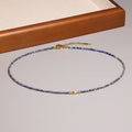 Natural Lapis Lazuli Stone Beaded Necklace Choker for Women Semi-precious Gemstone Healing Crystal Energy Bracelet Set