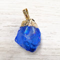 HZ Tumbled Stone Crystal Quartz Seven Chakra Pendant Necklace Chakra Electroplated Pendants - Chakra Metal Pendant Natural Crystals