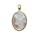 Wholesale Oval Classic Nacre Sea Shell Angel Necklace Pendants Natural Mother of Pearl Charms for Jewelry Making DIY Accessories