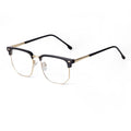 STORY PSTY9393A Rivet Square Frame Business Eyeglasses Blue Light Protection Glasses Computer Anti Blue Light for Men