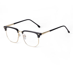 STORY PSTY9393A Rivet Square Frame Business Eyeglasses Blue Light Protection Glasses Computer Anti Blue Light for Men