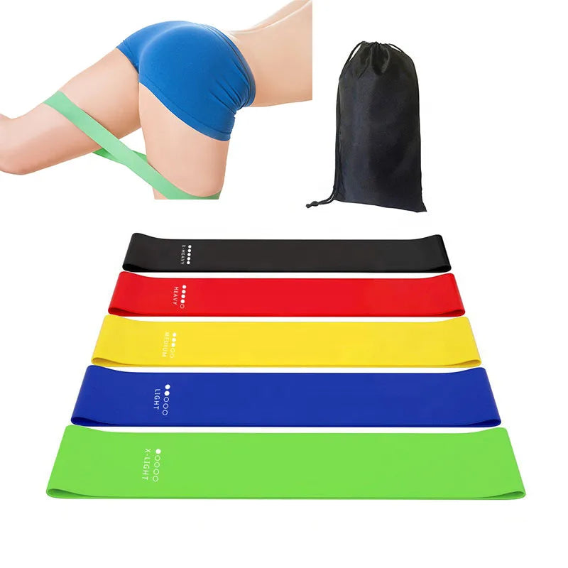 Natural Latex Rubber Color Custom Logo Print Fitness Exercise Elastic Sport Resistance Loop Bands Sets