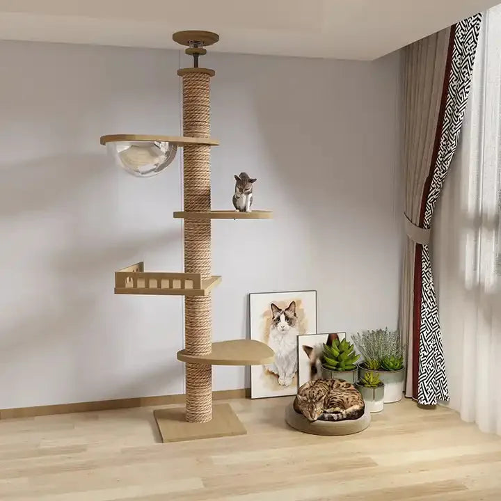 Tong Tian Zhu Integrated Cat Tree Eco-Friendly Climbing Rack with Nest Grinding Claw Column Jumping Platform Interactive Pet Toy