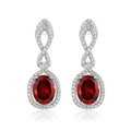 YBO Luxury Fine Jewelry for Women 925 Silver Geometric Drop Earrings Gold-Plated Natural Garnet Stone Vintage Style