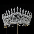 Luxury Oversized 4 Inches Big Wedding Crown Zircon Bridal Hair Accessories Pageant Crowns Bridal Tiaras