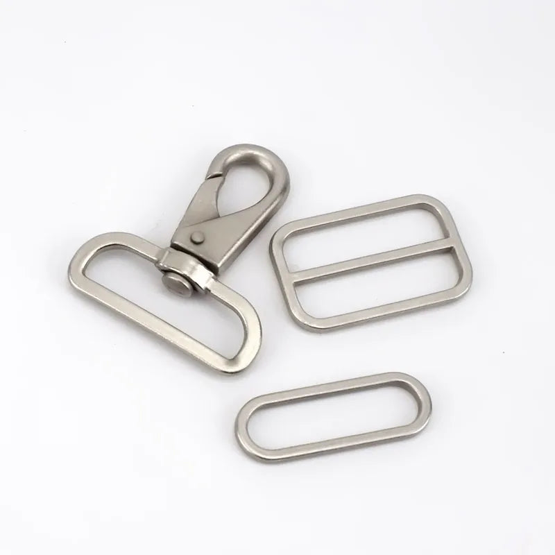 Meetee BF427 38mm Alloy Backpack Bag Hardware Snap Hook Square Buckle Tri-glide Buckle Adjustable Lobster Buckles Set