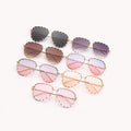 Pink Tinted Sunglasses With Full Rim Deco Custom Designed Double Bridge Aviation Retro Beach Sunglasses for Women Clear Lens