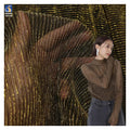 New Arrival 110gsm Moonlight Knit Fabric Stretch 0.3mm Crinkle Pleated Crepe Shiny Metallic Lurex Mesh Fabric for Lining