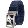 LQbelt Fashion Canvas Automatic Buckle Belt Without Ratchet Fabric Belts for Men Nylon Belt Polyester Leisure Wholesale Factory
