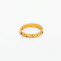 18K Gold Plated Figaro Link Stainless Steel Rings for Women
