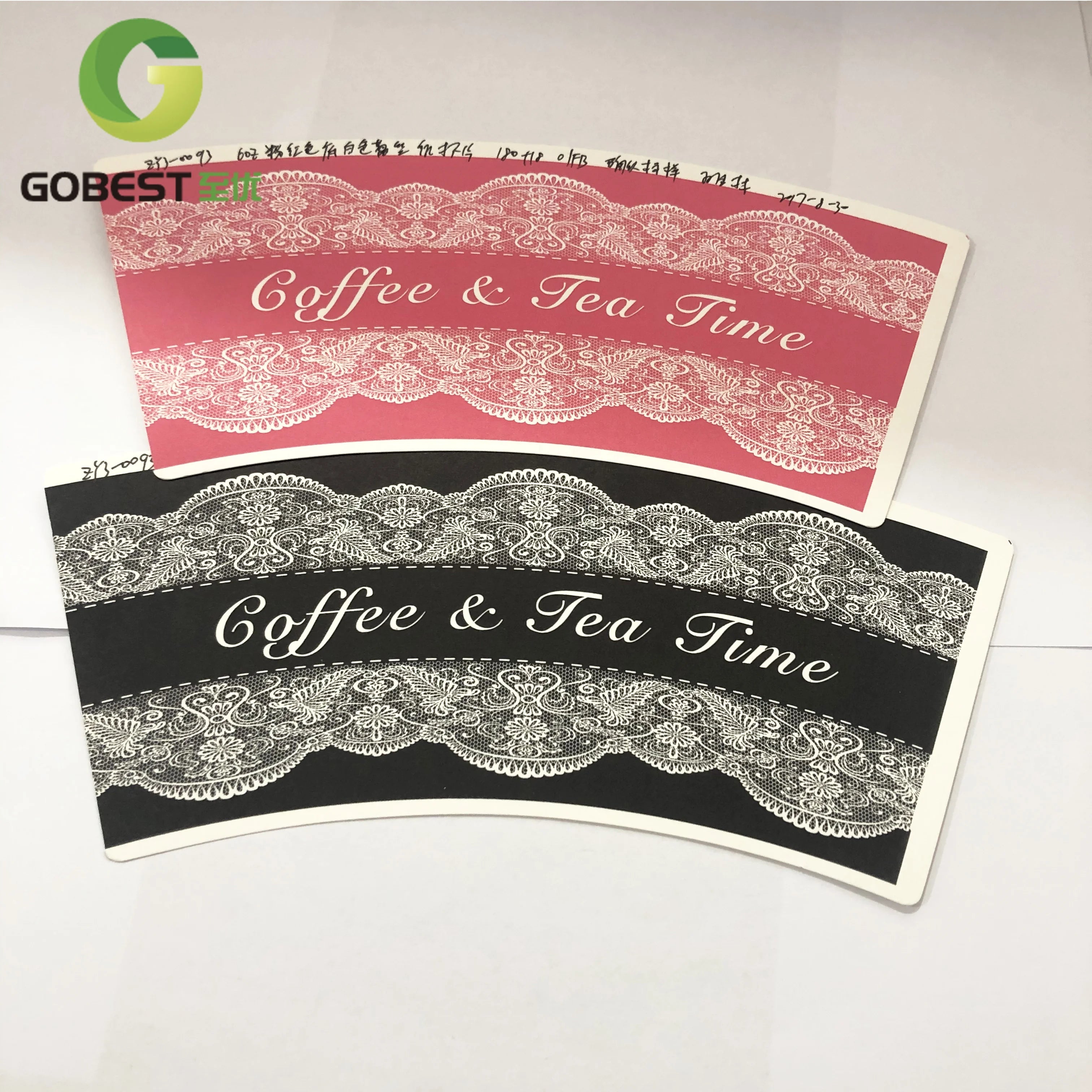 Customized  100% Compostable PLA Coated Paper Cup Fan for Coffee Tea Beer Beverage Paper Cup Raw Material 150 Gsm Flexo Printing