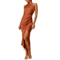 Ladies Long Casual Maxi Backless Dresses 2026 New Arrival Elegant Sleeveless Womens High Slit Body Con Satin Nice Dress